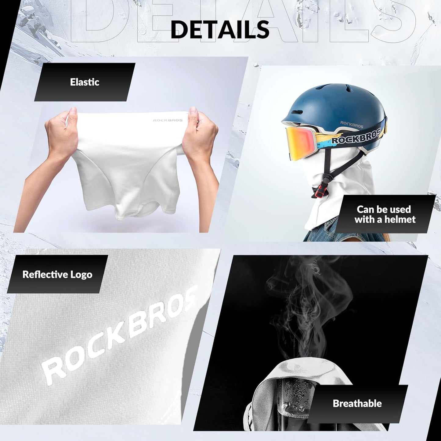 Cagoule Moto Polaire Balaclava Hiver Tour De Cou Homme Femme Coupe-Vent Respirant Thermique Motif/Filtre Masque Pour Vélo Ski Running Snowboard Chaud Sous Casque 9 Couleurs